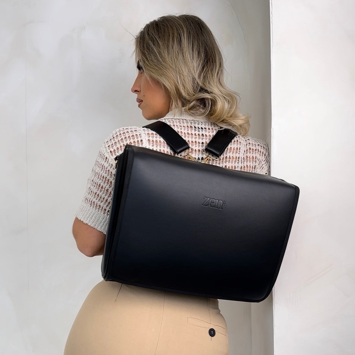 zen3 changing bag worn as a backpack